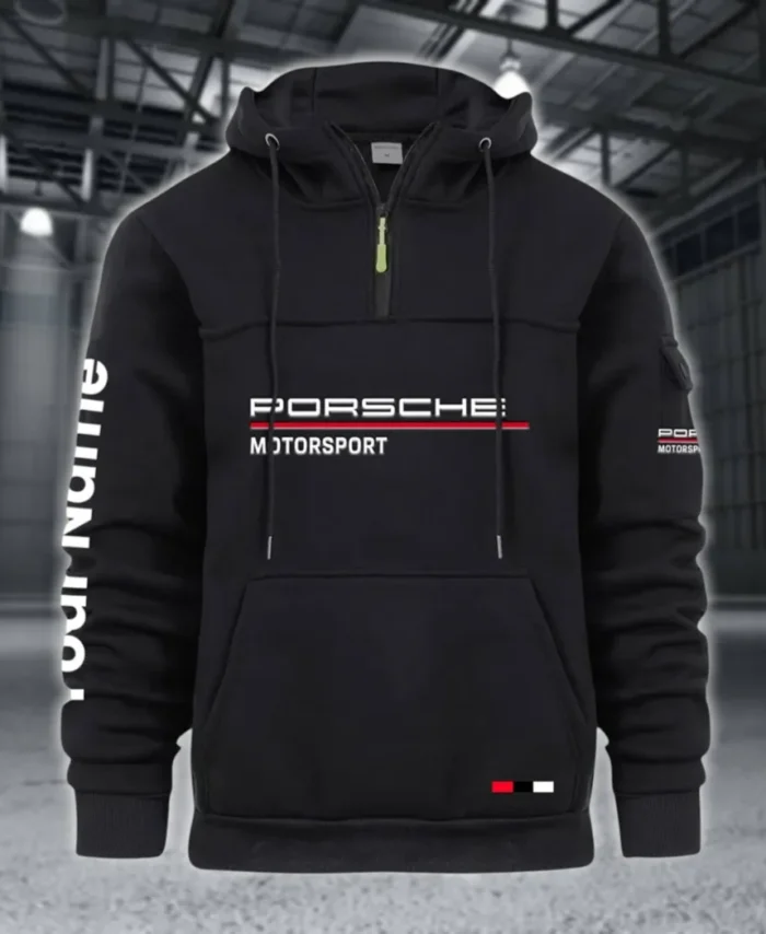 High-Speed Roadster Large Pocket Hoodie, Garage-Ready Lifestyle Hoodie CAR514 - Black