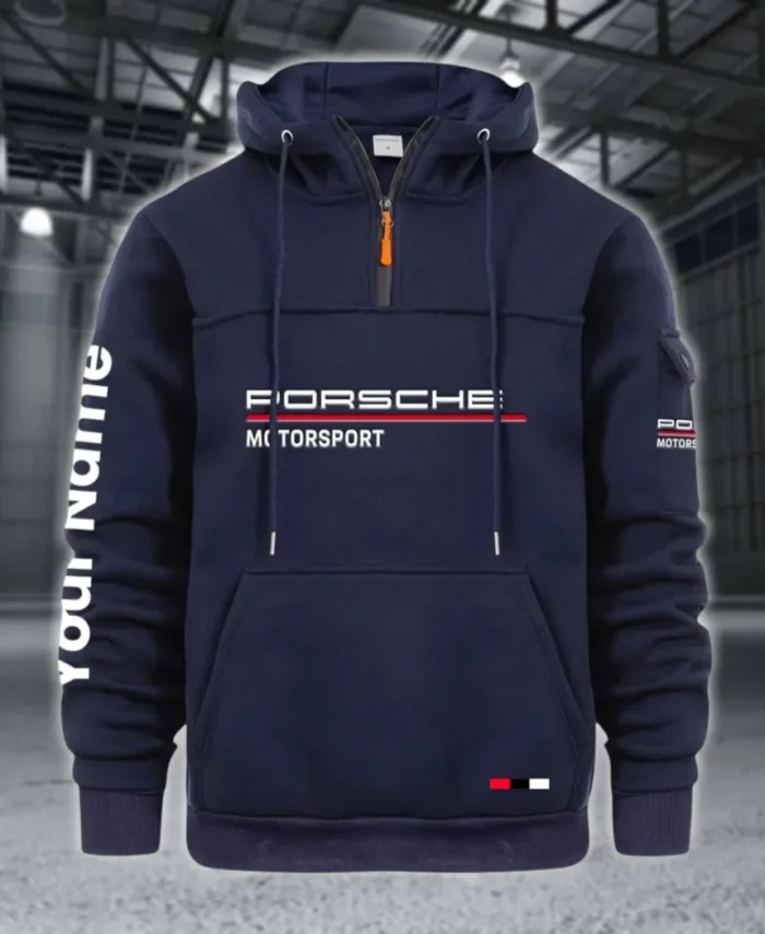 High-Speed Roadster Large Pocket Hoodie, Garage-Ready Lifestyle Hoodie CAR514 - Navy