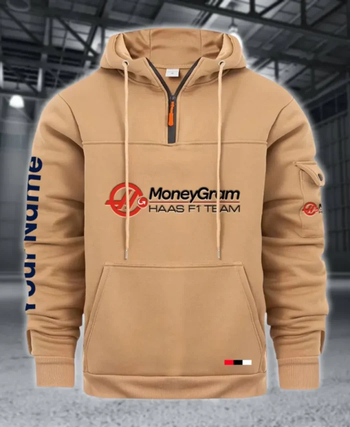 Racing Auto Large Pocket Hoodie, Car Enthusiast Everyday Hoodie CAR514 - Khaki