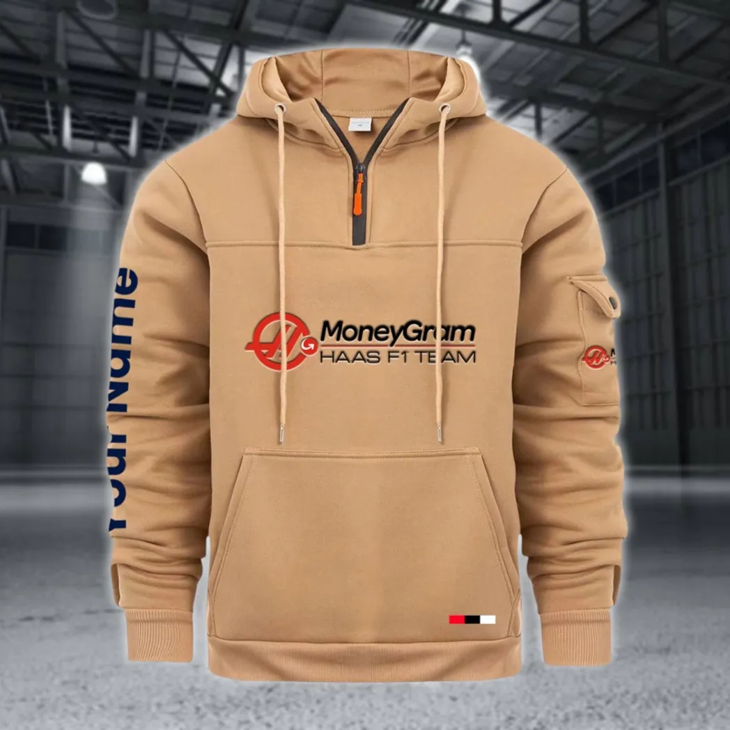 Racing Auto Large Pocket Hoodie, Car Enthusiast Everyday Hoodie CAR514 - Khaki