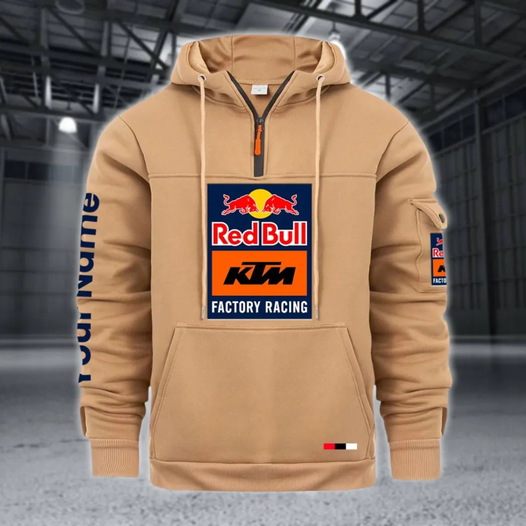 Racing Auto Large Pocket Hoodie, Automotive Spirit Pocket Hoodie CAR514 - Khaki