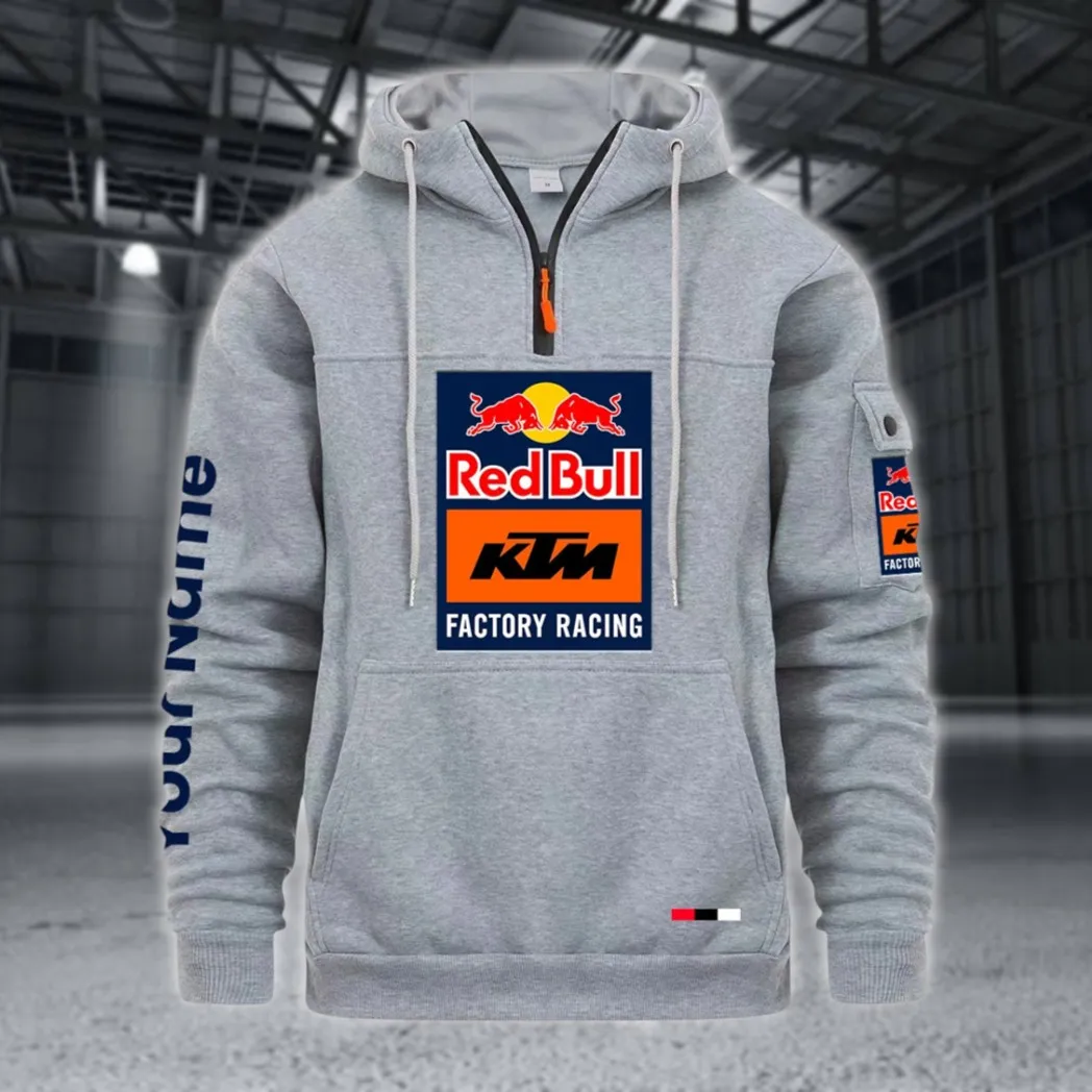 Racing Auto Large Pocket Hoodie, Automotive Spirit Pocket Hoodie CAR514 - Light Gray
