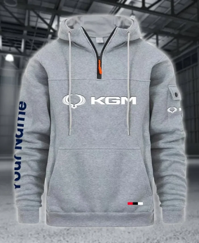 Racing Auto Large Pocket Hoodie, Everyday Road-Ready Pullover CAR514 - Light Gray