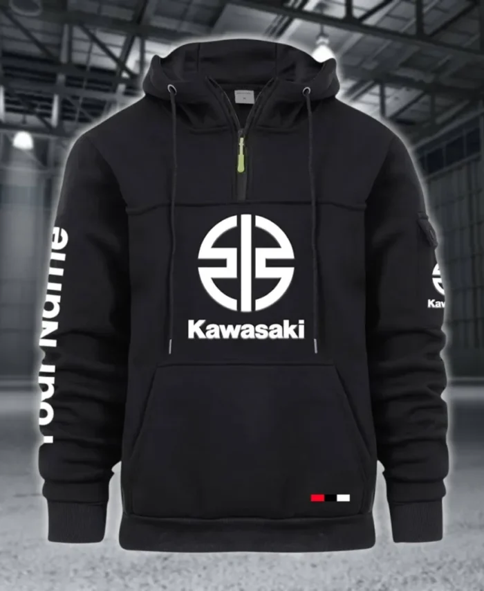 Racing Auto Large Pocket Hoodie, Automotive Spirit Pocket Hoodie CAR514 - Black