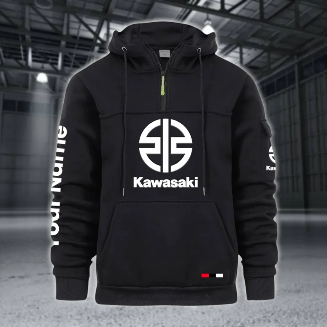 Racing Auto Large Pocket Hoodie, Automotive Spirit Pocket Hoodie CAR514 - Black