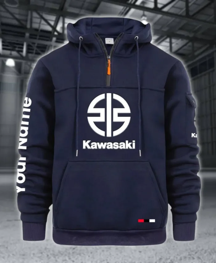 Racing Auto Large Pocket Hoodie, Automotive Spirit Pocket Hoodie CAR514 - Navy