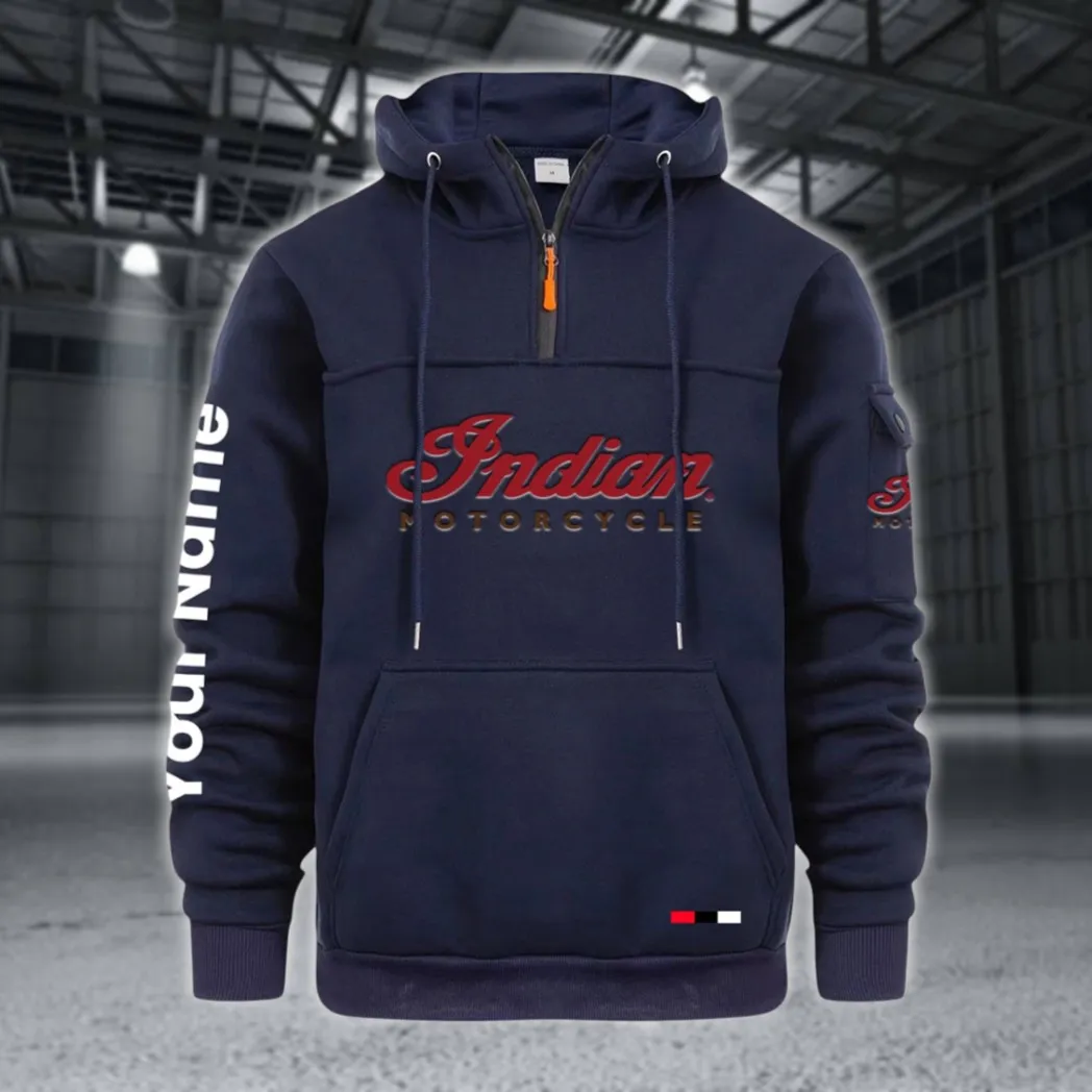 Legendary Touring Ride Large Pocket Hoodie, Modern Driver's Zip Hoodie CAR514 - Navy