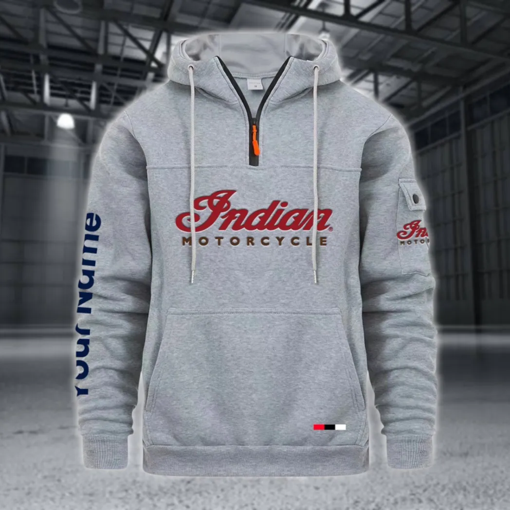 Legendary Touring Ride Large Pocket Hoodie, Modern Driver's Zip Hoodie CAR514 - Light Gray