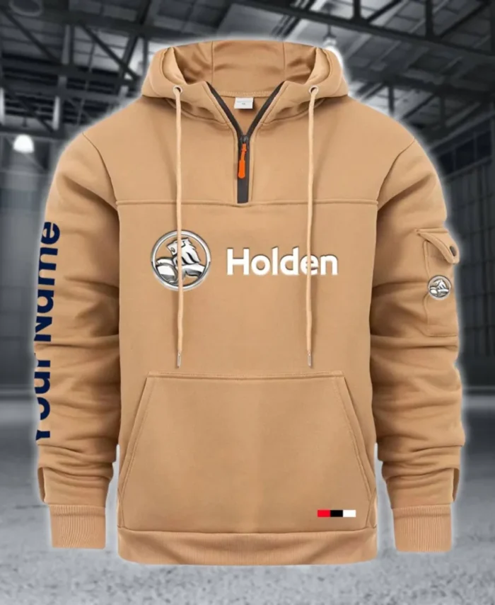 Sport Saloon Large Pocket Hoodie, Road Inspired Casual Hoodie CAR514 - Khaki