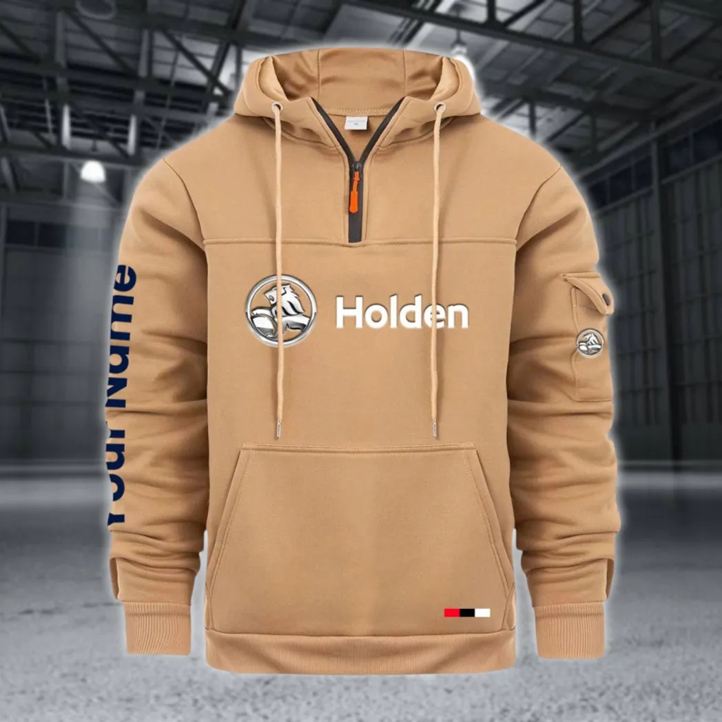 Sport Saloon Large Pocket Hoodie, Road Inspired Casual Hoodie CAR514 - Khaki