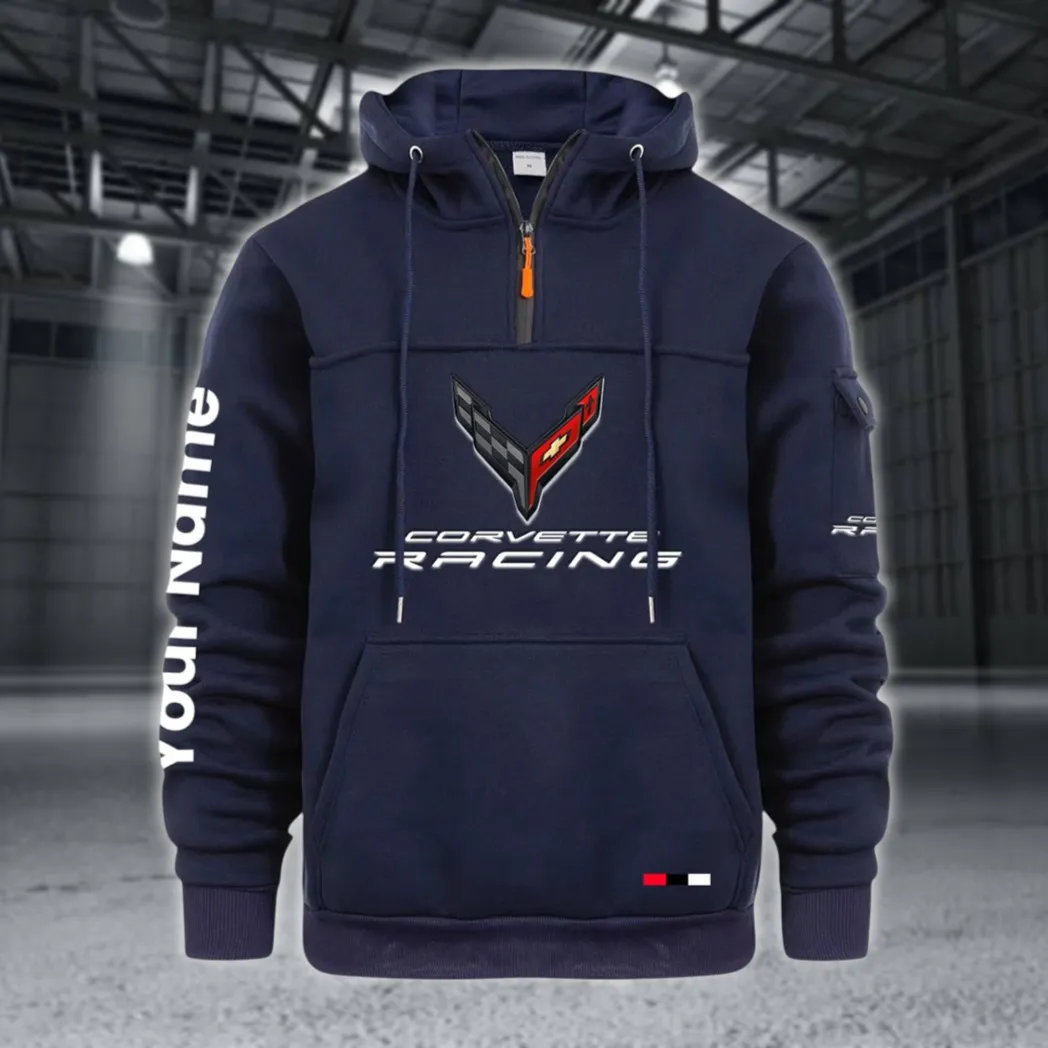 Racing Auto Large Pocket Hoodie, All-Season Driver's Hoodie CAR514 - Navy
