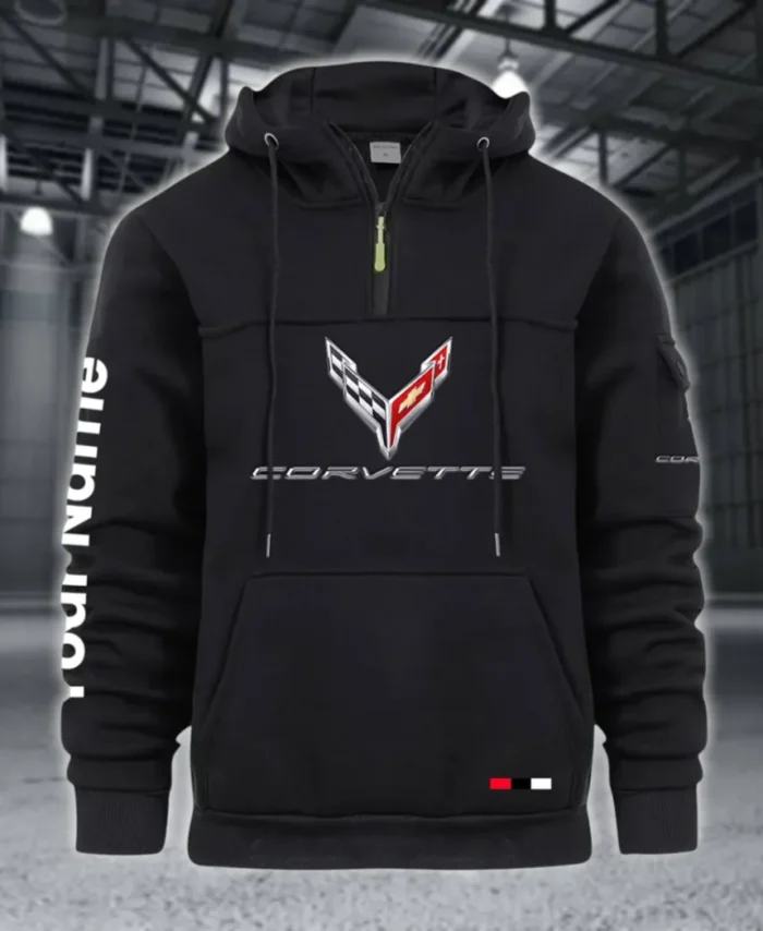 Supercar Large Pocket Hoodie, Gearhead Streetwear Pullover CAR514 - Black