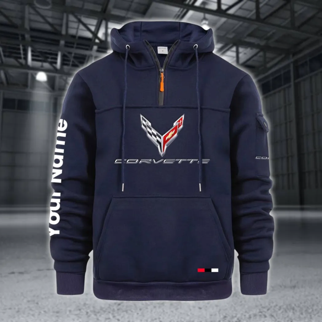 Supercar Large Pocket Hoodie, Gearhead Streetwear Pullover CAR514 - Navy