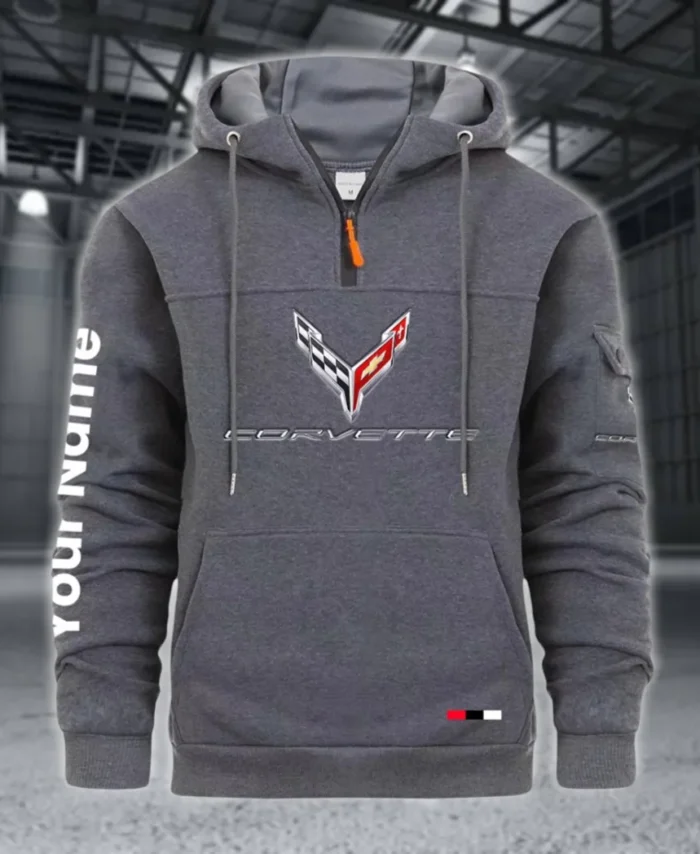 Supercar Large Pocket Hoodie, Gearhead Streetwear Pullover CAR514 - Dark Gray