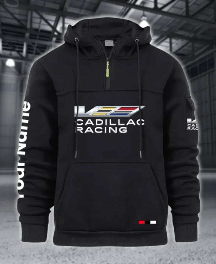 Racing Auto Large Pocket Hoodie, Car Culture Pocket Hoodie CAR514 - Black
