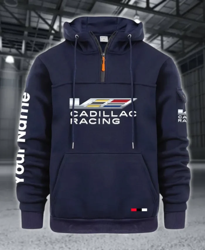 Racing Auto Large Pocket Hoodie, Car Culture Pocket Hoodie CAR514 - Navy