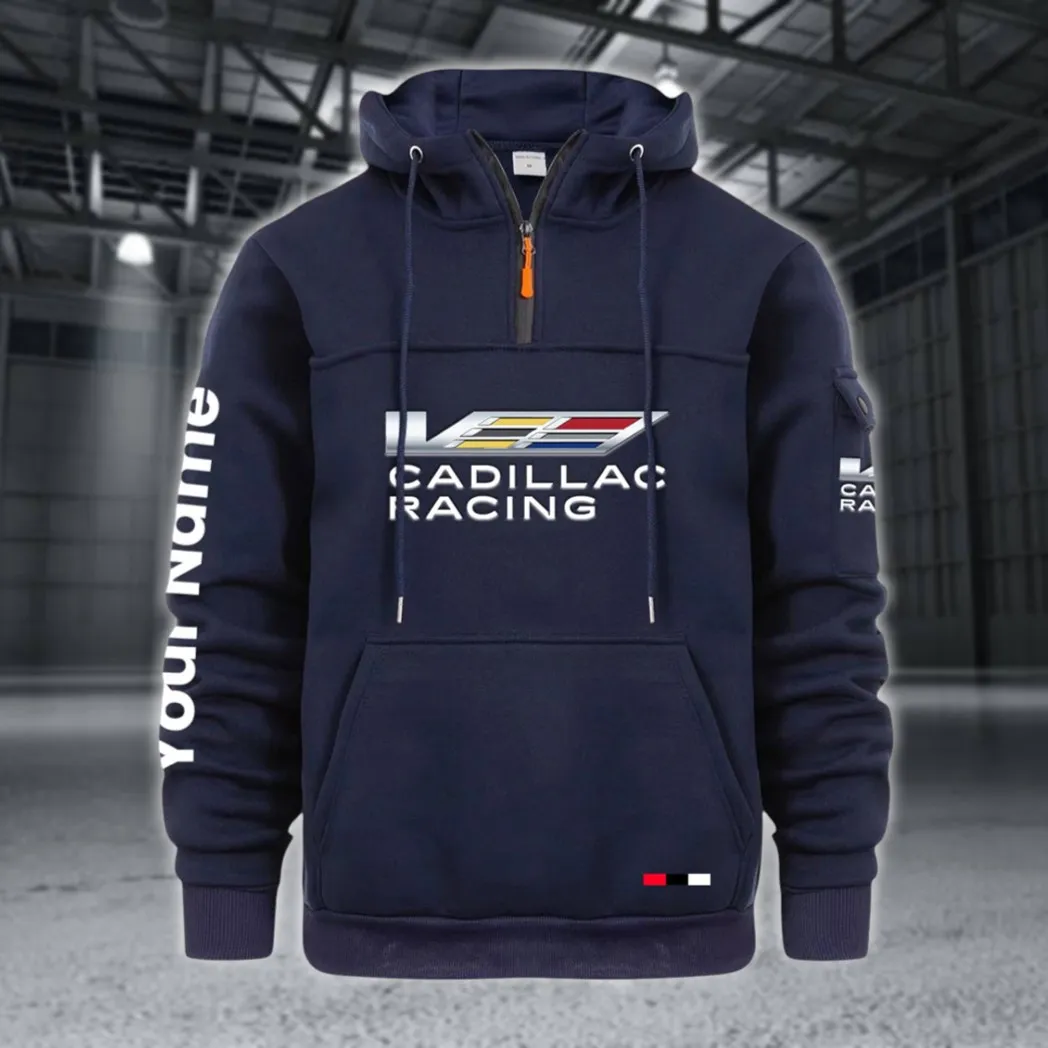 Racing Auto Large Pocket Hoodie, Car Culture Pocket Hoodie CAR514 - Navy