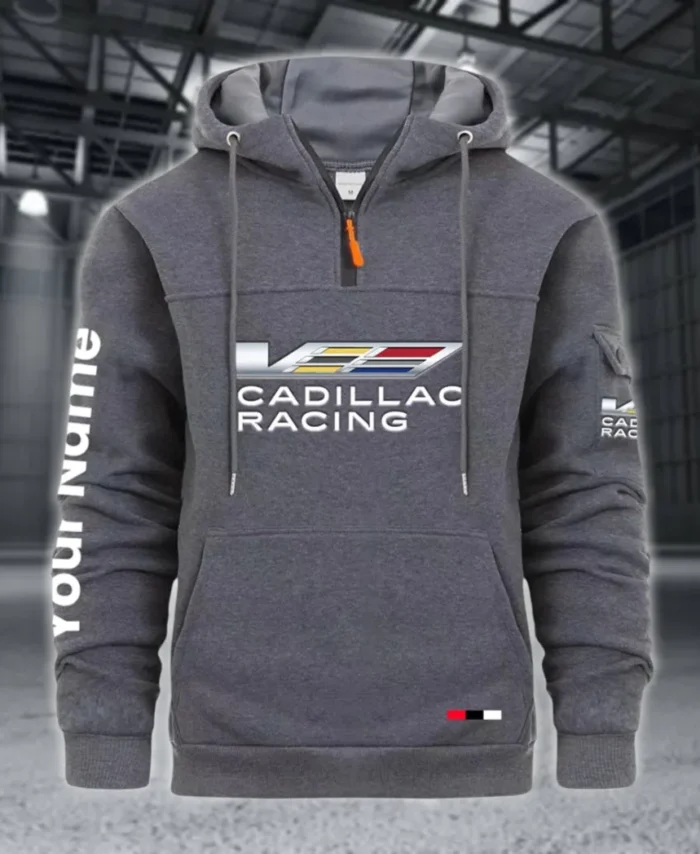 Racing Auto Large Pocket Hoodie, Car Culture Pocket Hoodie CAR514 - Dark Gray