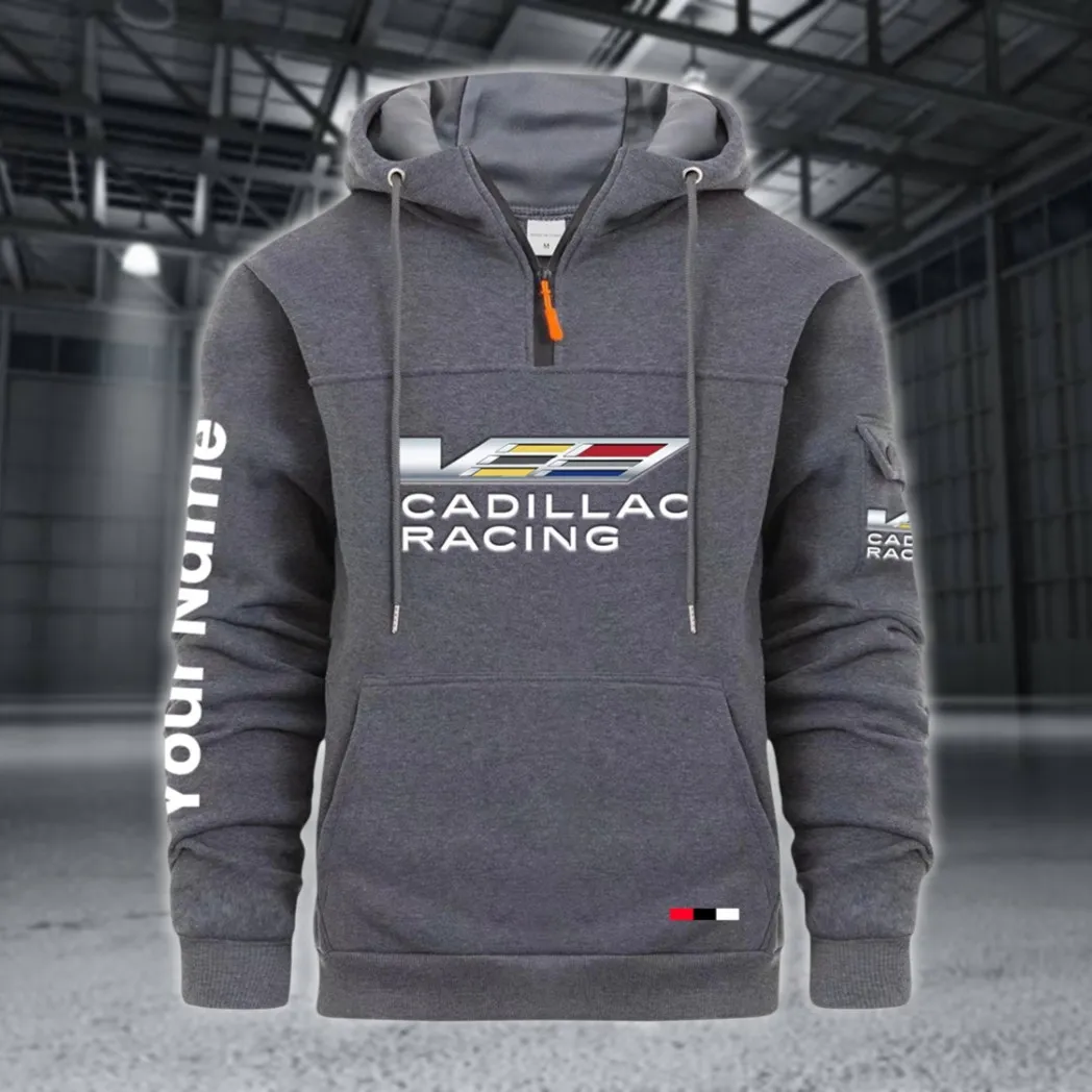 Racing Auto Large Pocket Hoodie, Car Culture Pocket Hoodie CAR514 - Dark Gray