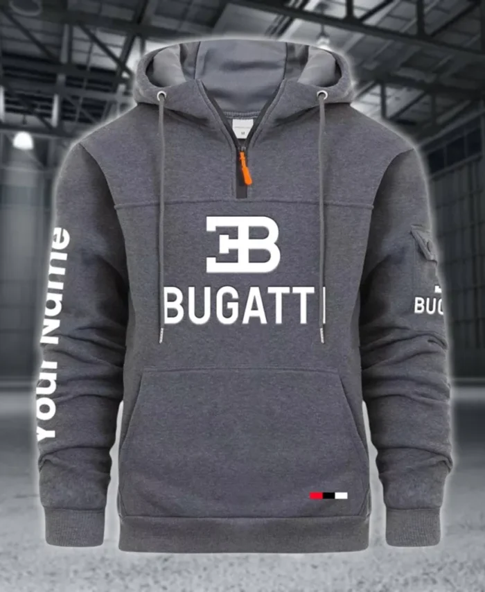 High-Performance Supercar Large Pocket Hoodie, Modern Driver's Zip Hoodie CAR514 - Dark Gray