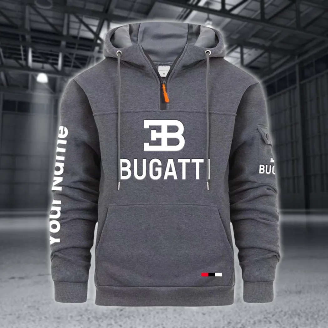 High-Performance Supercar Large Pocket Hoodie, Modern Driver's Zip Hoodie CAR514 - Dark Gray