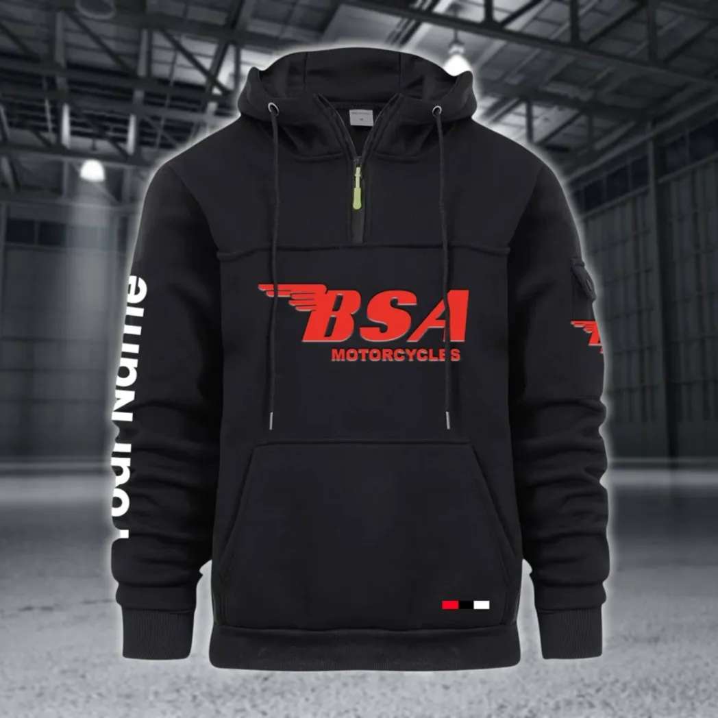 Motorcycle Large Pocket Hoodie, Classic Garage Style Hoodie CAR514 - Black