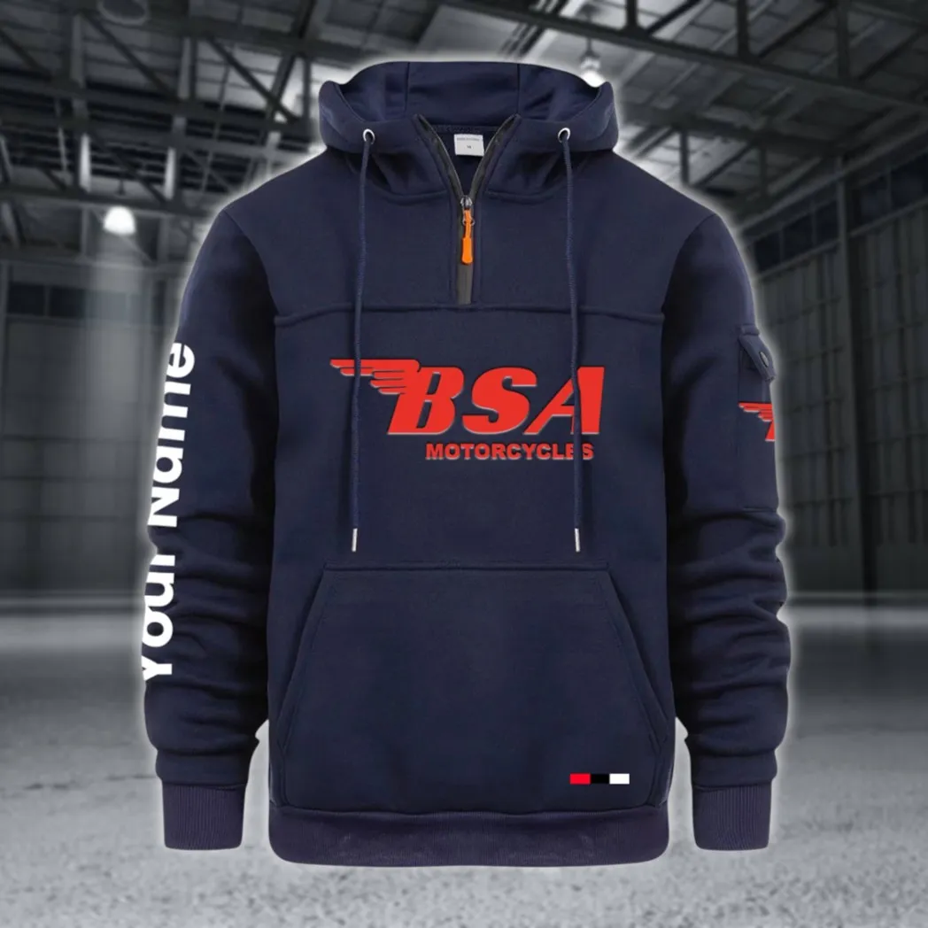 Motorcycle Large Pocket Hoodie, Classic Garage Style Hoodie CAR514 - Navy