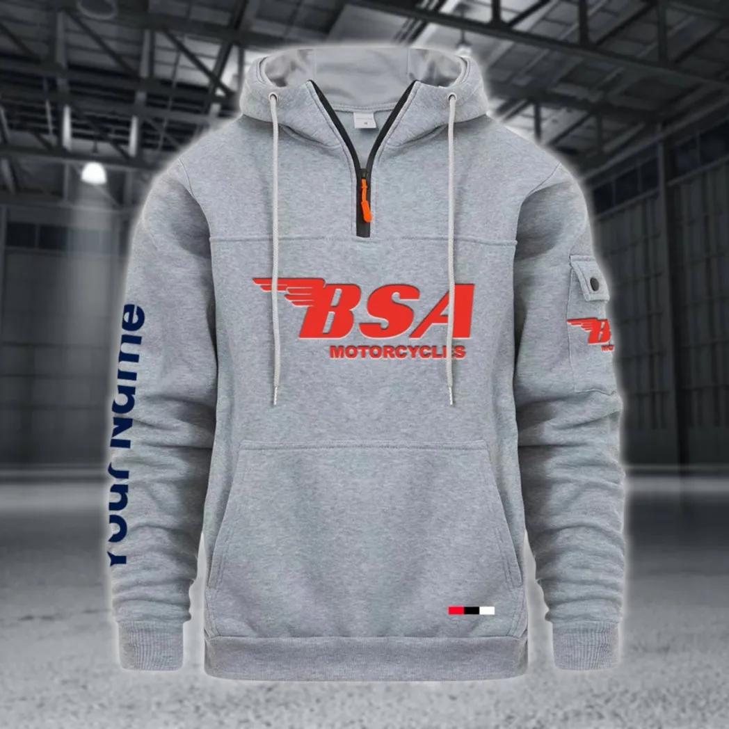 Motorcycle Large Pocket Hoodie, Classic Garage Style Hoodie CAR514 - Light Gray