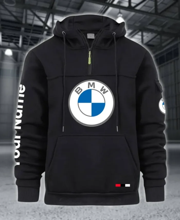 Mid-Size Luxury Car Large Pocket Hoodie, Car Culture Pocket Hoodie CAR514 - Black