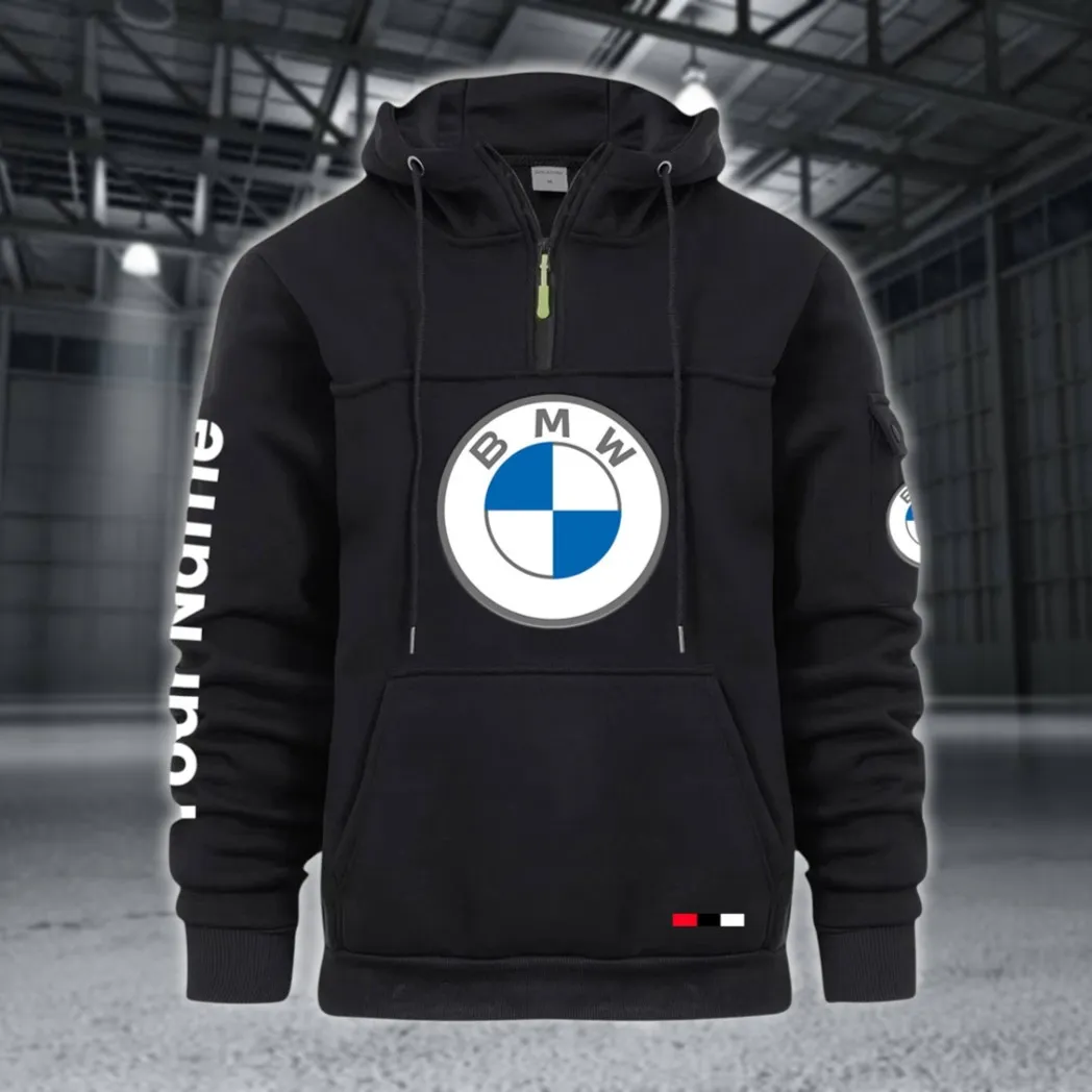 Mid-Size Luxury Car Large Pocket Hoodie, Car Culture Pocket Hoodie CAR514 - Black