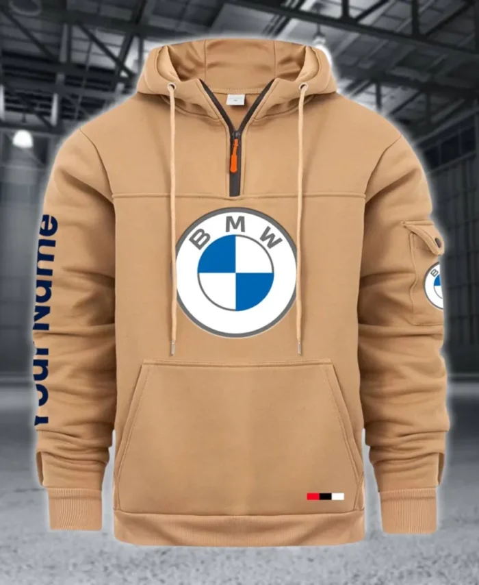 Mid-Size Luxury Car Large Pocket Hoodie, Car Culture Pocket Hoodie CAR514 - Khaki