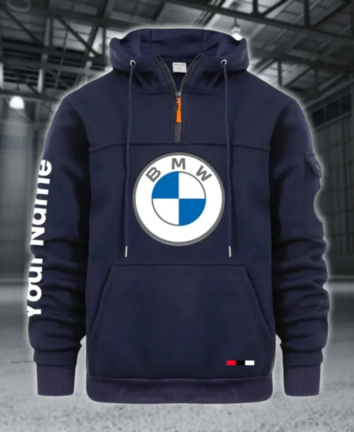 Mid-Size Luxury Car Large Pocket Hoodie, Car Culture Pocket Hoodie CAR514 - Navy