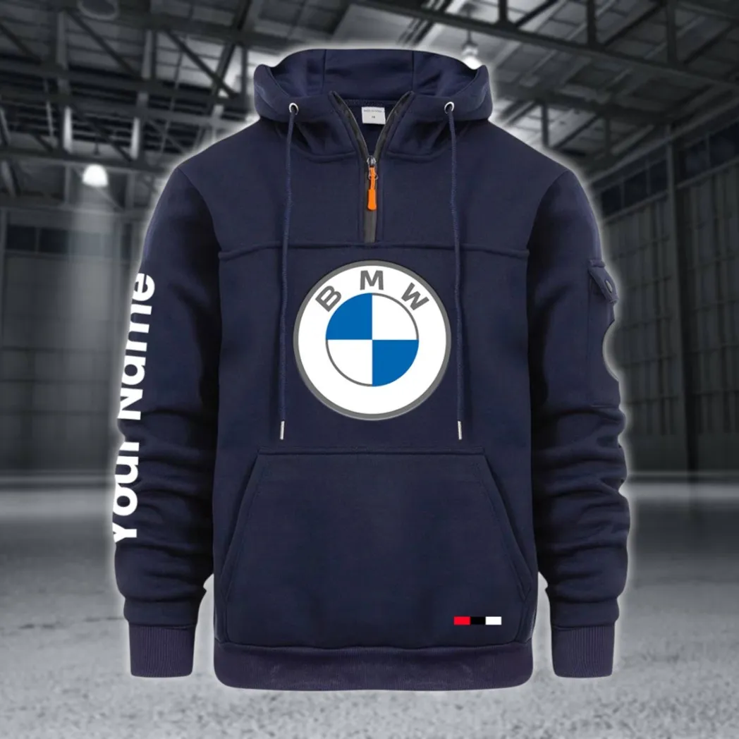 Mid-Size Luxury Car Large Pocket Hoodie, Car Culture Pocket Hoodie CAR514 - Navy