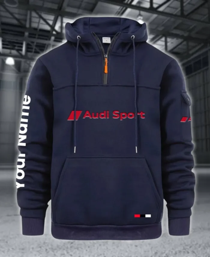 Executive Car Large Pocket Hoodie, Quarter-Zip Hoodie for Drivers CAR514 - Navy
