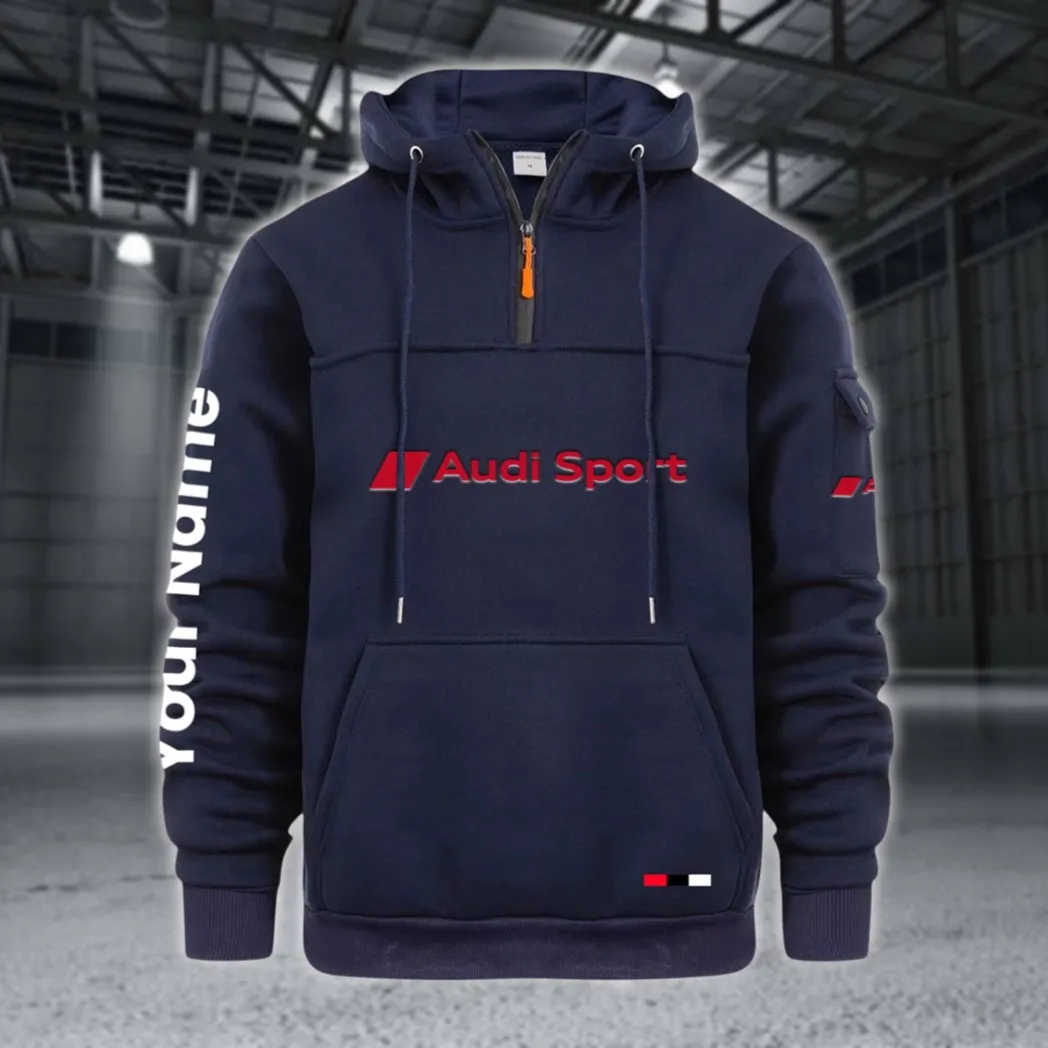 Executive Car Large Pocket Hoodie, Quarter-Zip Hoodie for Drivers CAR514 - Navy