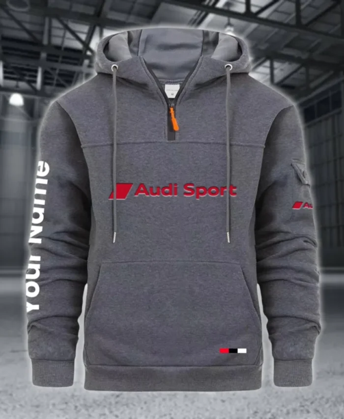 Executive Car Large Pocket Hoodie, Quarter-Zip Hoodie for Drivers CAR514 - Dark Gray