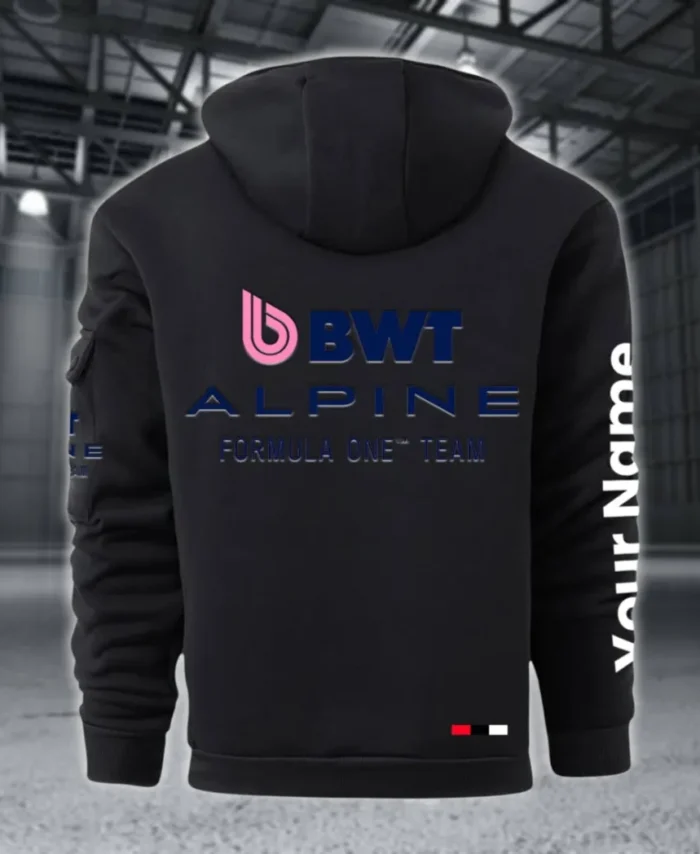 Sports Car Large Pocket Hoodie, Quarter-Zip Hoodie for Drivers CAR514 - Black