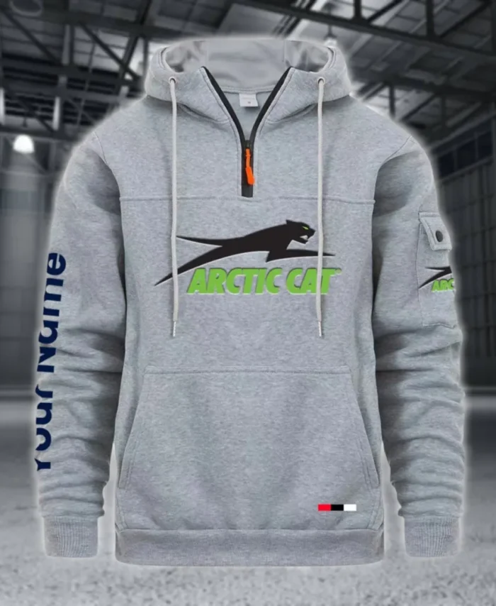 All-Terrain Vehicle Large Pocket Hoodie, Driver's Utility Pocket Hoodie CAR514 - Light Gray