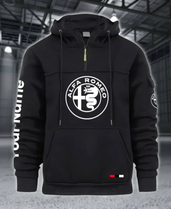 Vintage Ride Large Pocket Hoodie, Gearhead Streetwear Pullover CAR514 - Black