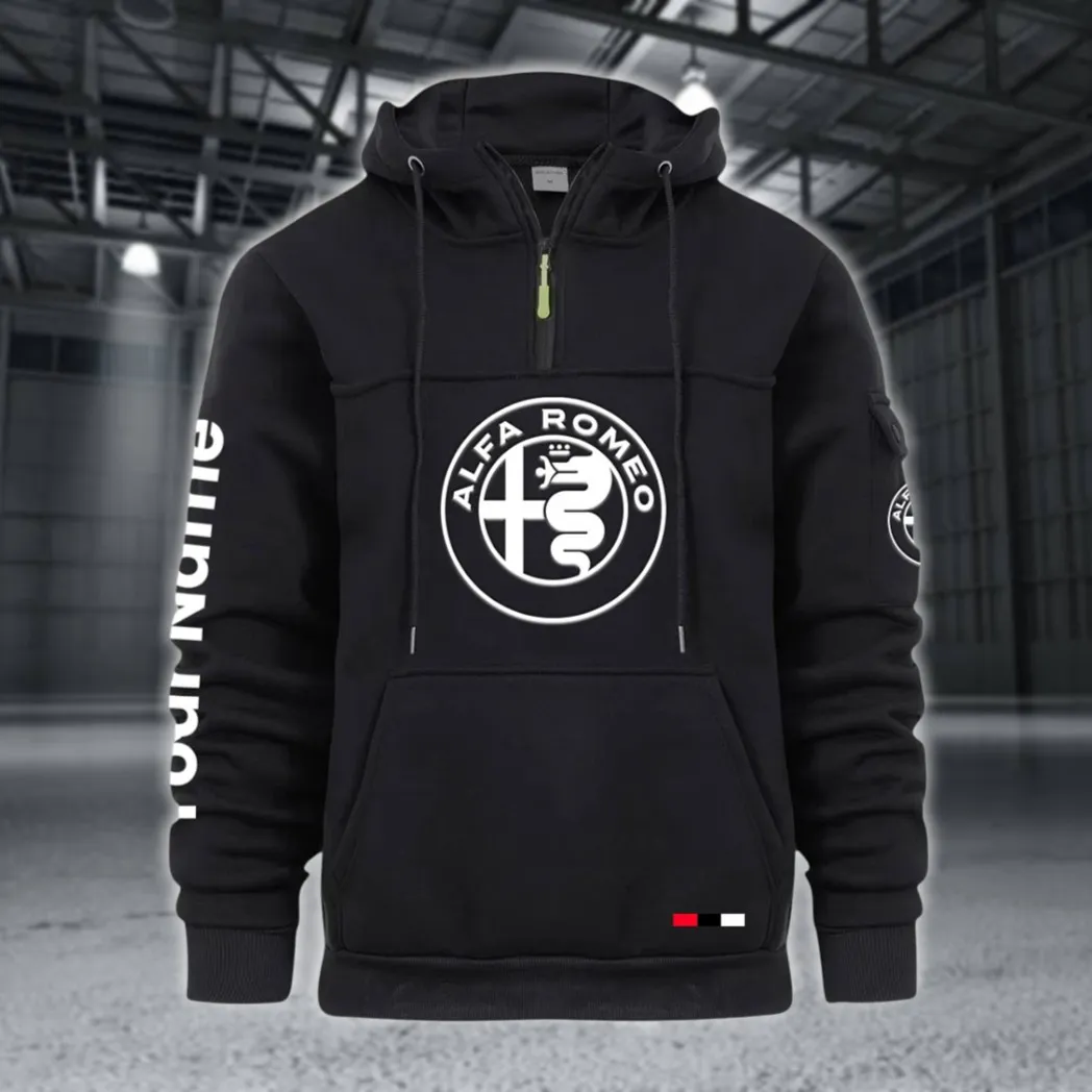 Vintage Ride Large Pocket Hoodie, Gearhead Streetwear Pullover CAR514 - Black