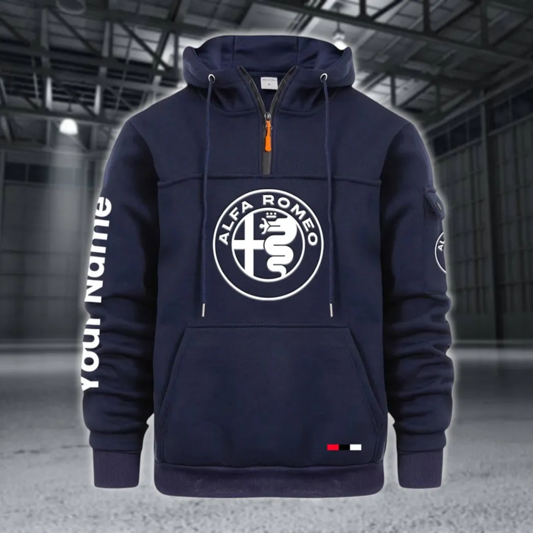 Vintage Ride Large Pocket Hoodie, Gearhead Streetwear Pullover CAR514 - Navy