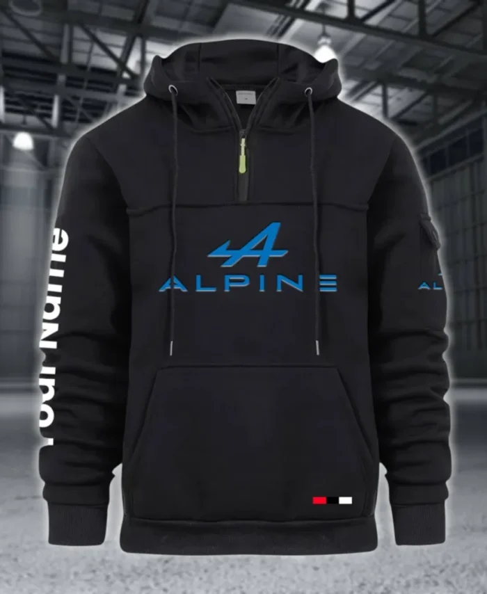 Sports Car Large Pocket Hoodie, Rugged Streetwear Car Hoodie CAR514 - Black