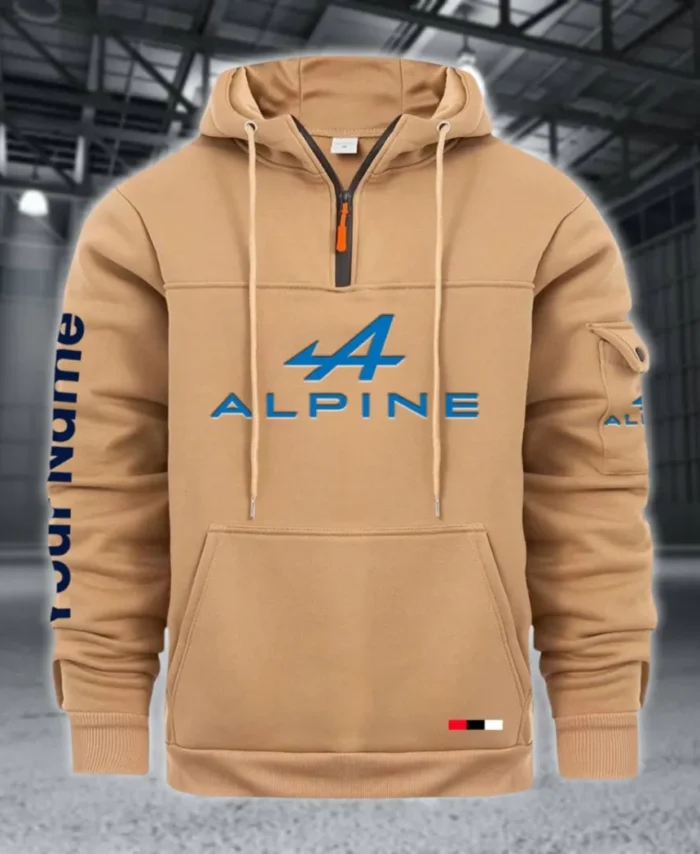 Sports Car Large Pocket Hoodie, Rugged Streetwear Car Hoodie CAR514 - Khaki