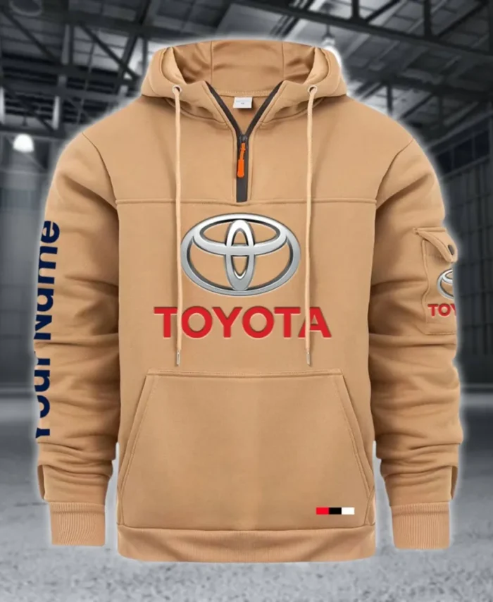 Commuter Car Large Pocket Hoodie, Modern Driver's Zip Hoodie CAR514 - Khaki
