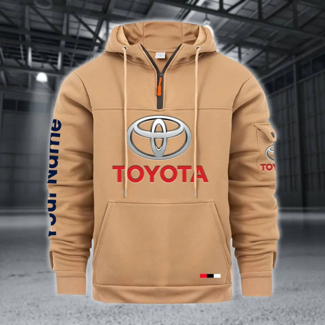 Commuter Car Large Pocket Hoodie, Modern Driver's Zip Hoodie CAR514 - Khaki