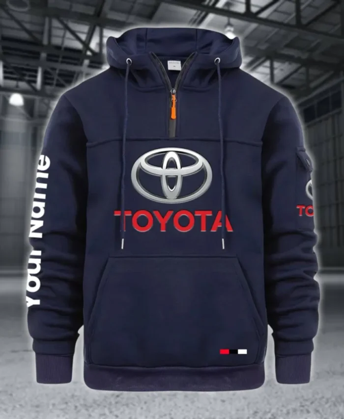Commuter Car Large Pocket Hoodie, Modern Driver's Zip Hoodie CAR514 - Navy