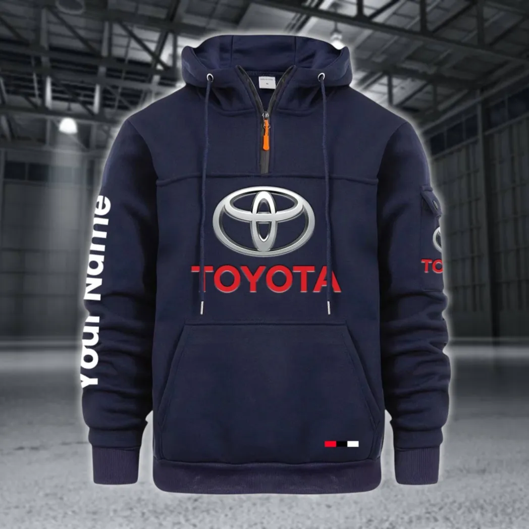 Commuter Car Large Pocket Hoodie, Modern Driver's Zip Hoodie CAR514 - Navy