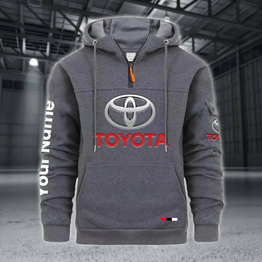 Commuter Car Large Pocket Hoodie, Modern Driver's Zip Hoodie CAR514 - Dark Gray