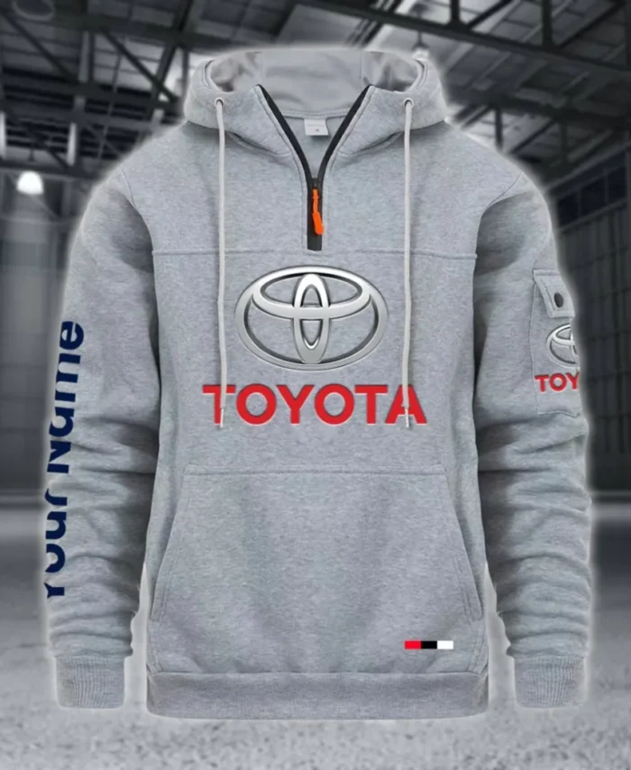 Commuter Car Large Pocket Hoodie, Modern Driver's Zip Hoodie CAR514 - Light Gray