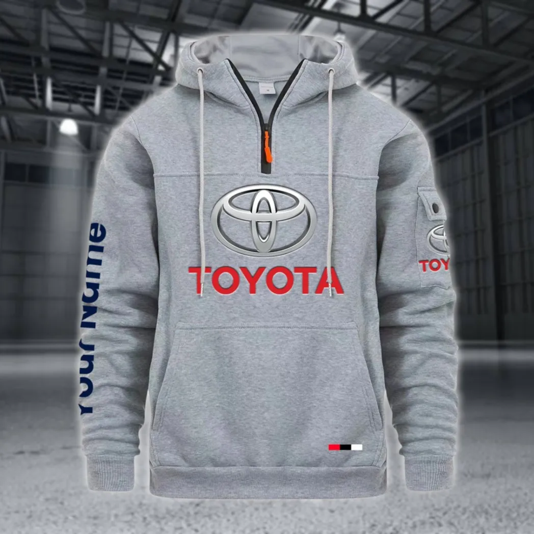 Commuter Car Large Pocket Hoodie, Modern Driver's Zip Hoodie CAR514 - Light Gray